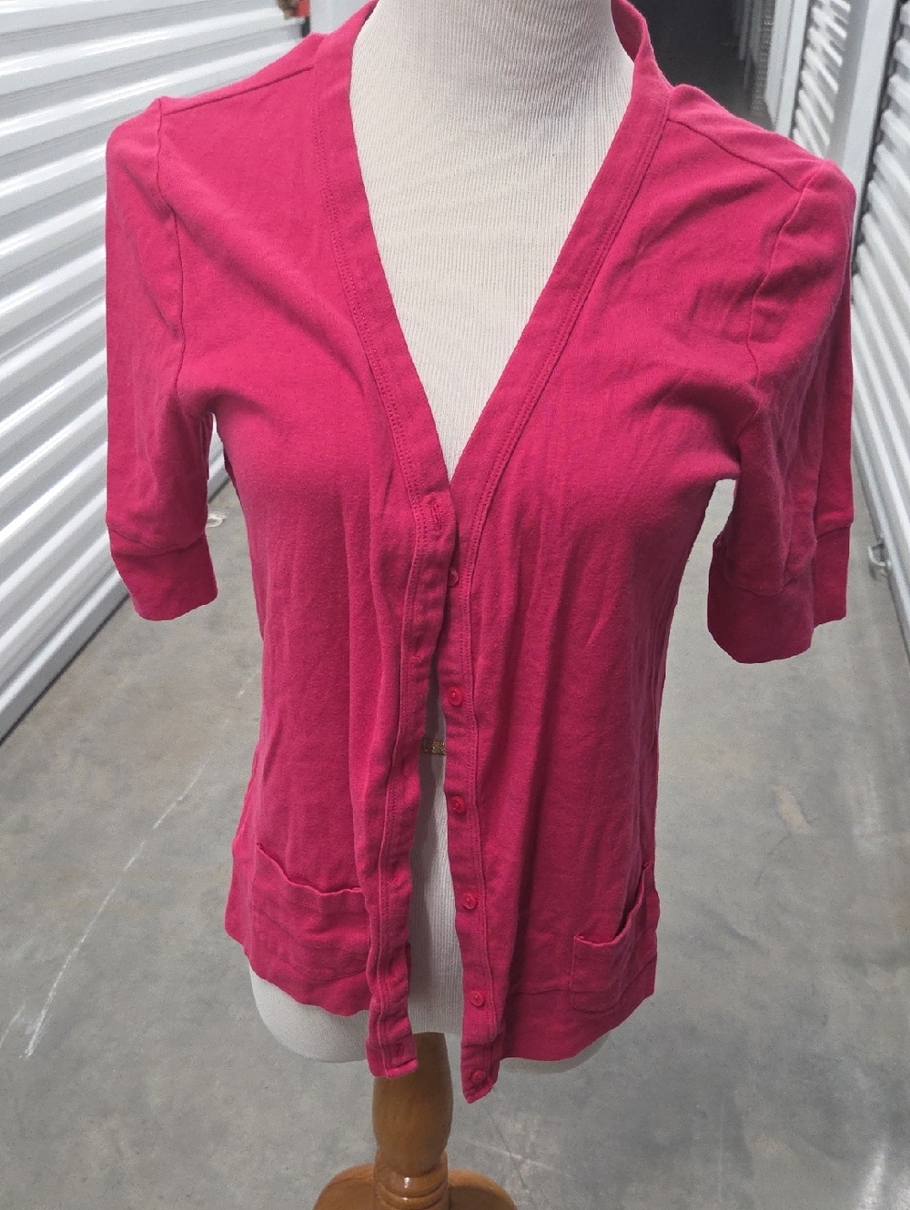 Fashion Bug Hot Pink Short-Sleeve Button Cardigan